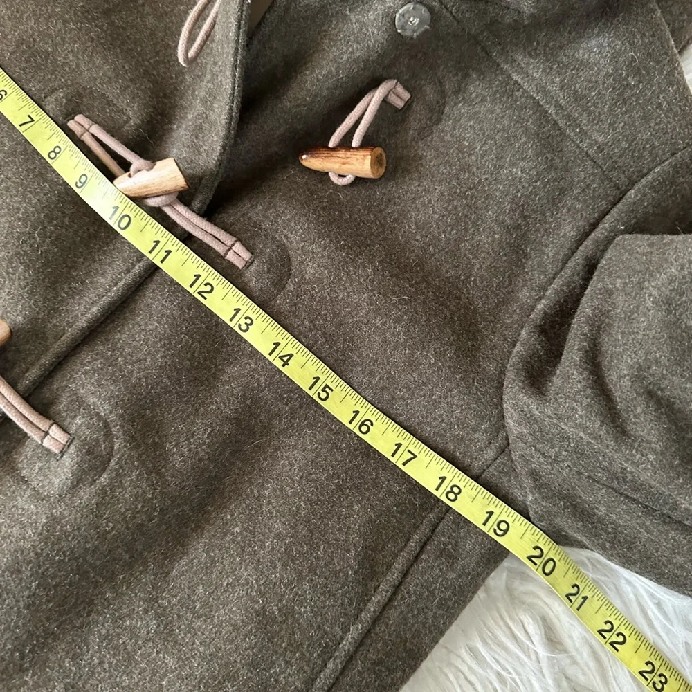 VTG J.Crew Wool Blend Melton Toggle Closure Insulated Long‎ Coat Women's Size S - Picture 8 of 9
